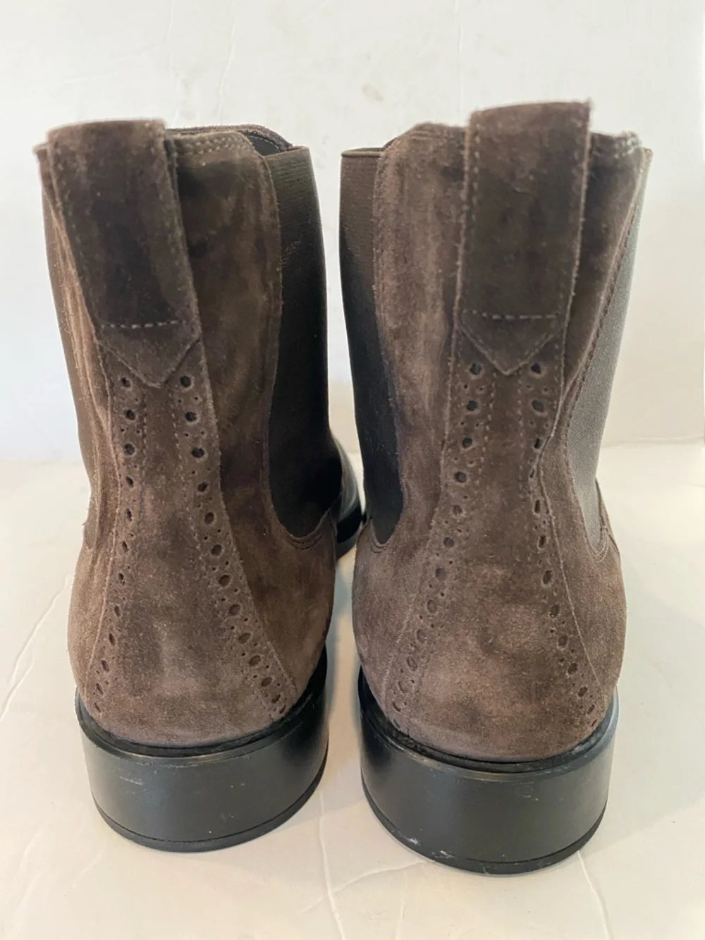 Tod’s Men's Dark Brown Suede Wingtip Chelsea Boots